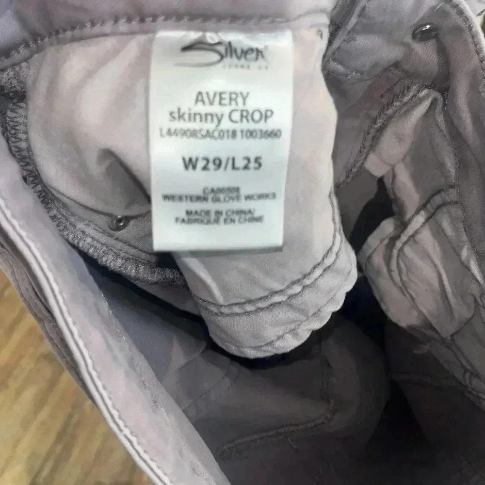 Light purple Avery skinny crop jeans by silver size 29 - Picture 3 of 3